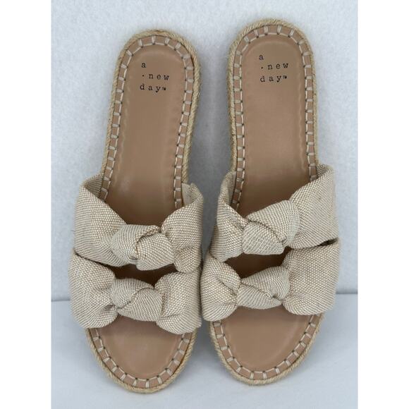 A New Day Women's Miriam Double Knotted Espadrille Slide Sandals 8 1/2 - Picture 5 of 9